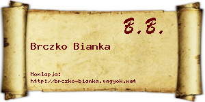 Brczko Bianka névjegykártya